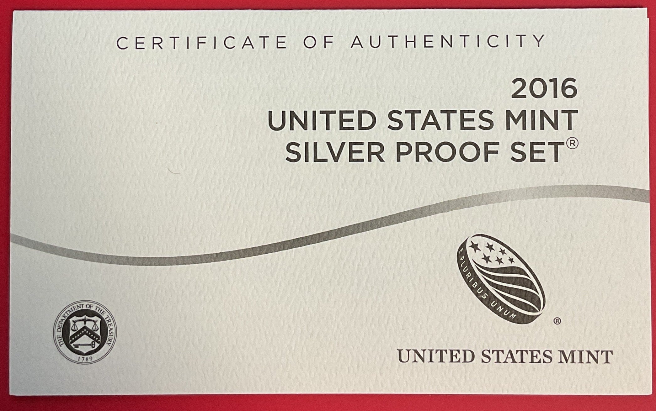 2016 United States Mint Silver Proof Set w/C.O.A.