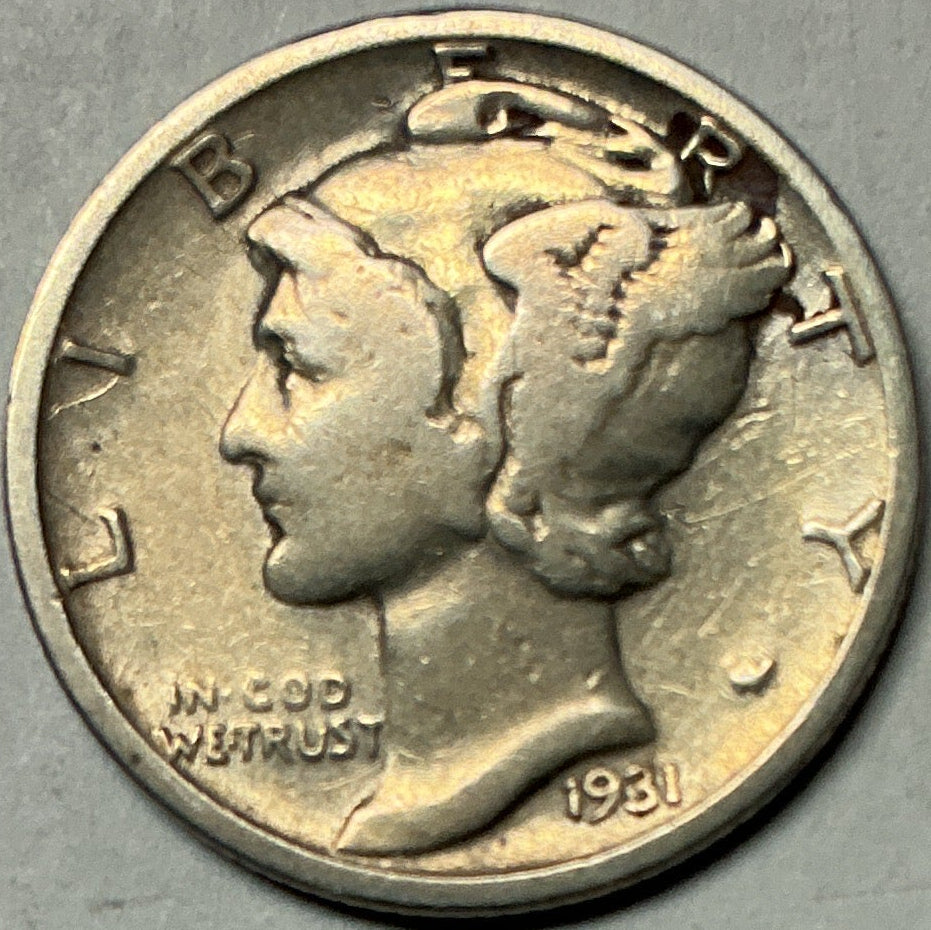 1931-S Mercury Dime, Fine Circulated Coin, Store #DE0983