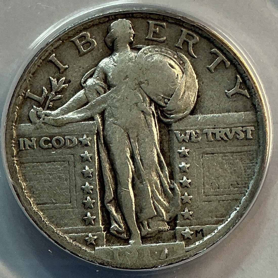 1917 Standing Liberty Quarter., Type-2., ANACS F-15, Store #QR1603