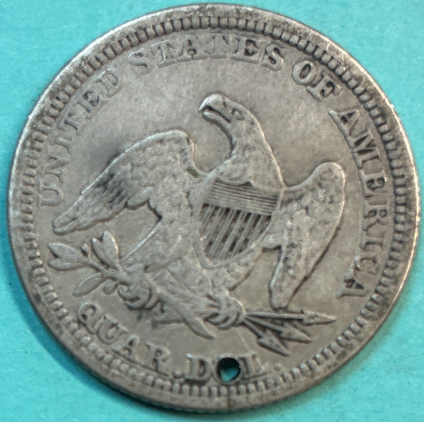 1856 Liberty Seated Quarter., Good Circulated Details., Store#QR1280