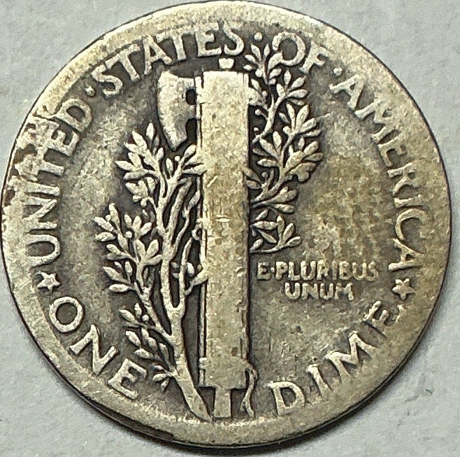 1921 Mercury Dime, Very Good+ Circulated Coin, Store #DE0023