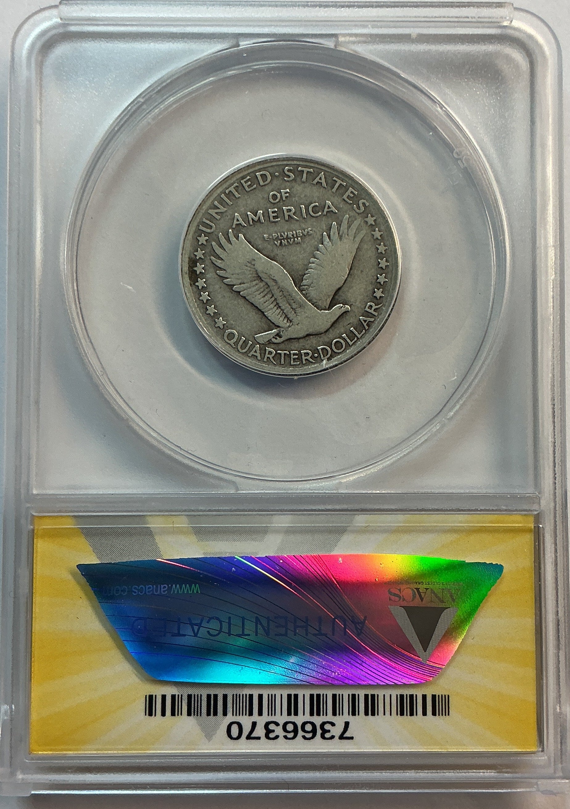 1917-D Standing Liberty Quarter., Type-1., ANACS F-12, Store #QR1601