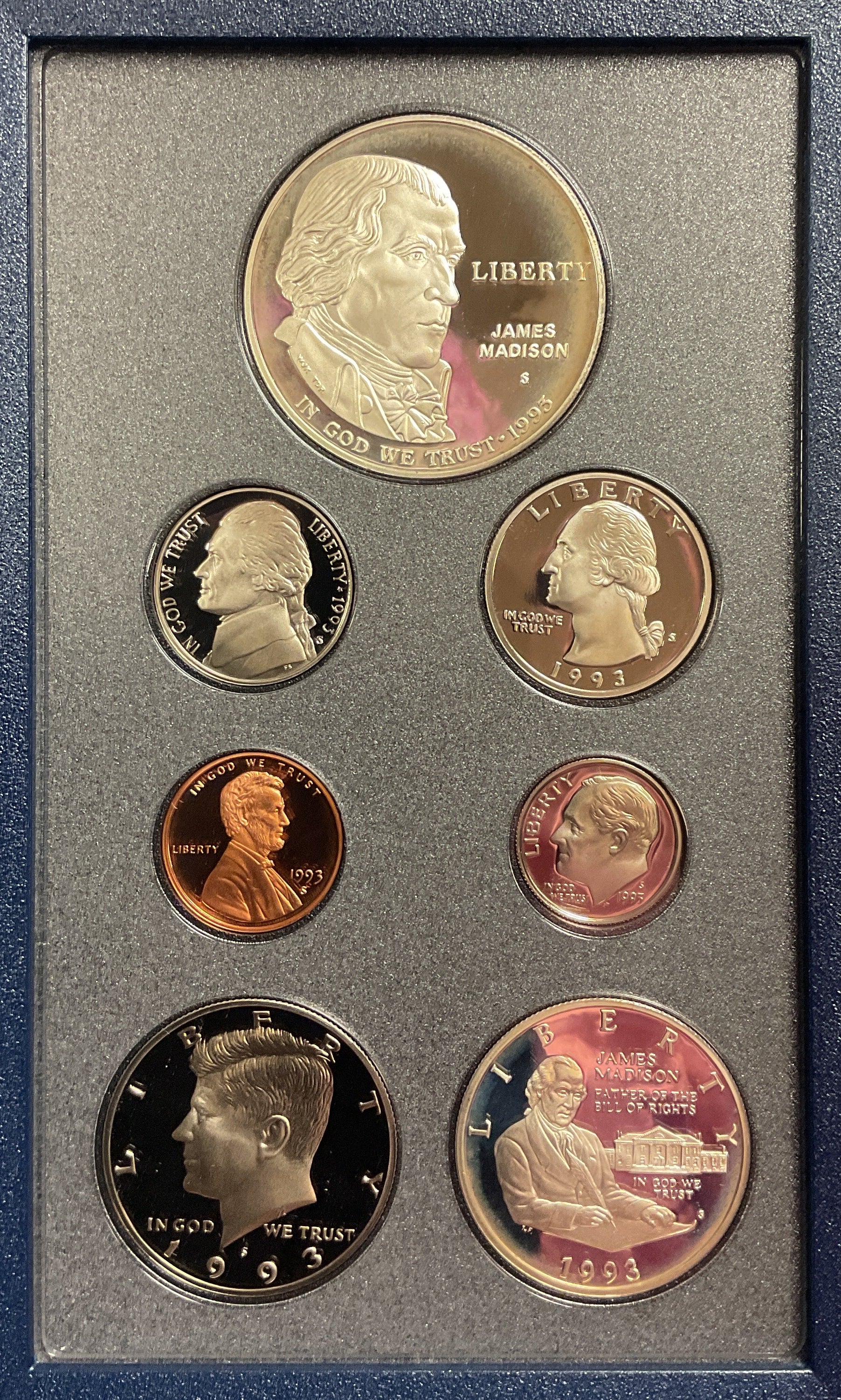 1993 U.S. Mint Prestige Set, The Bill of Rights Commemorative Coins. Store #PT011