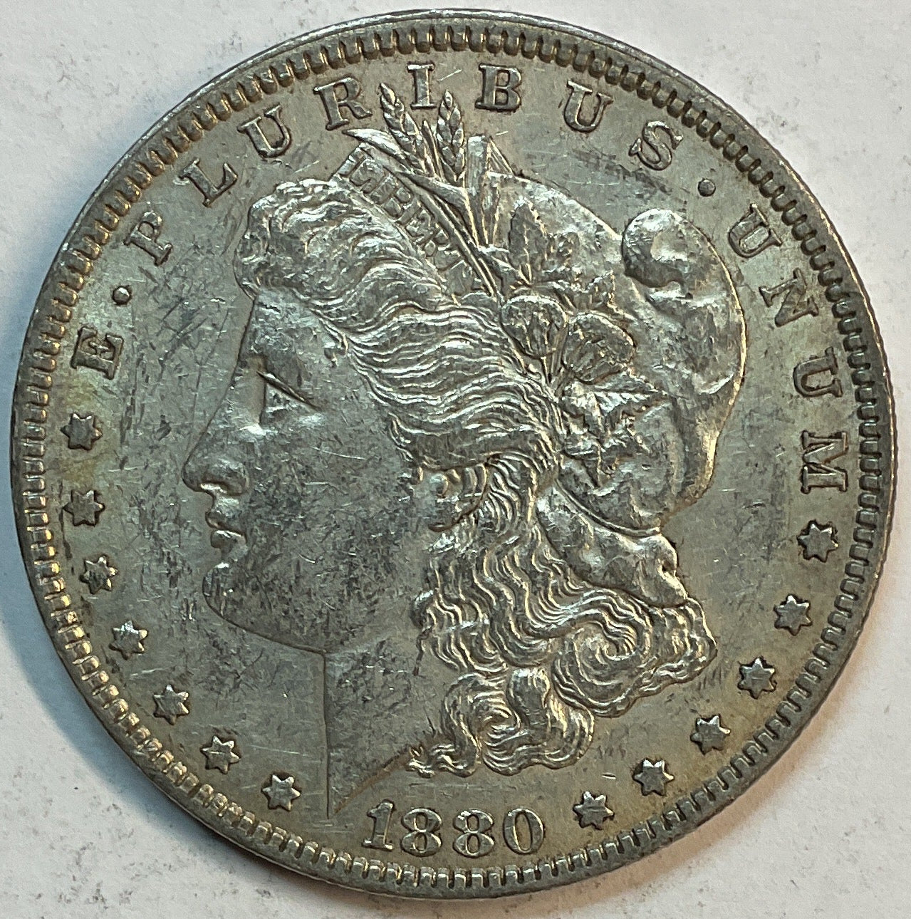 1880 Morgan Dollar, About Uncirculated Coin, Store #DR0859