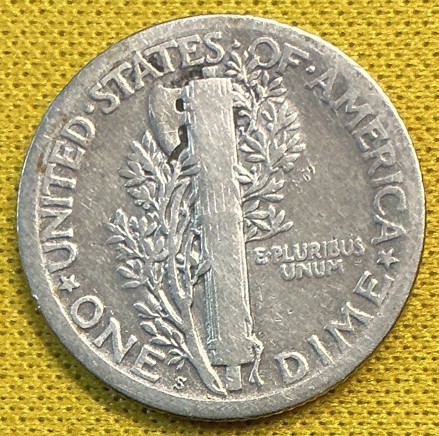 1924-S Mercury Dime, Very Good Circulated Coin, Store #DE0533