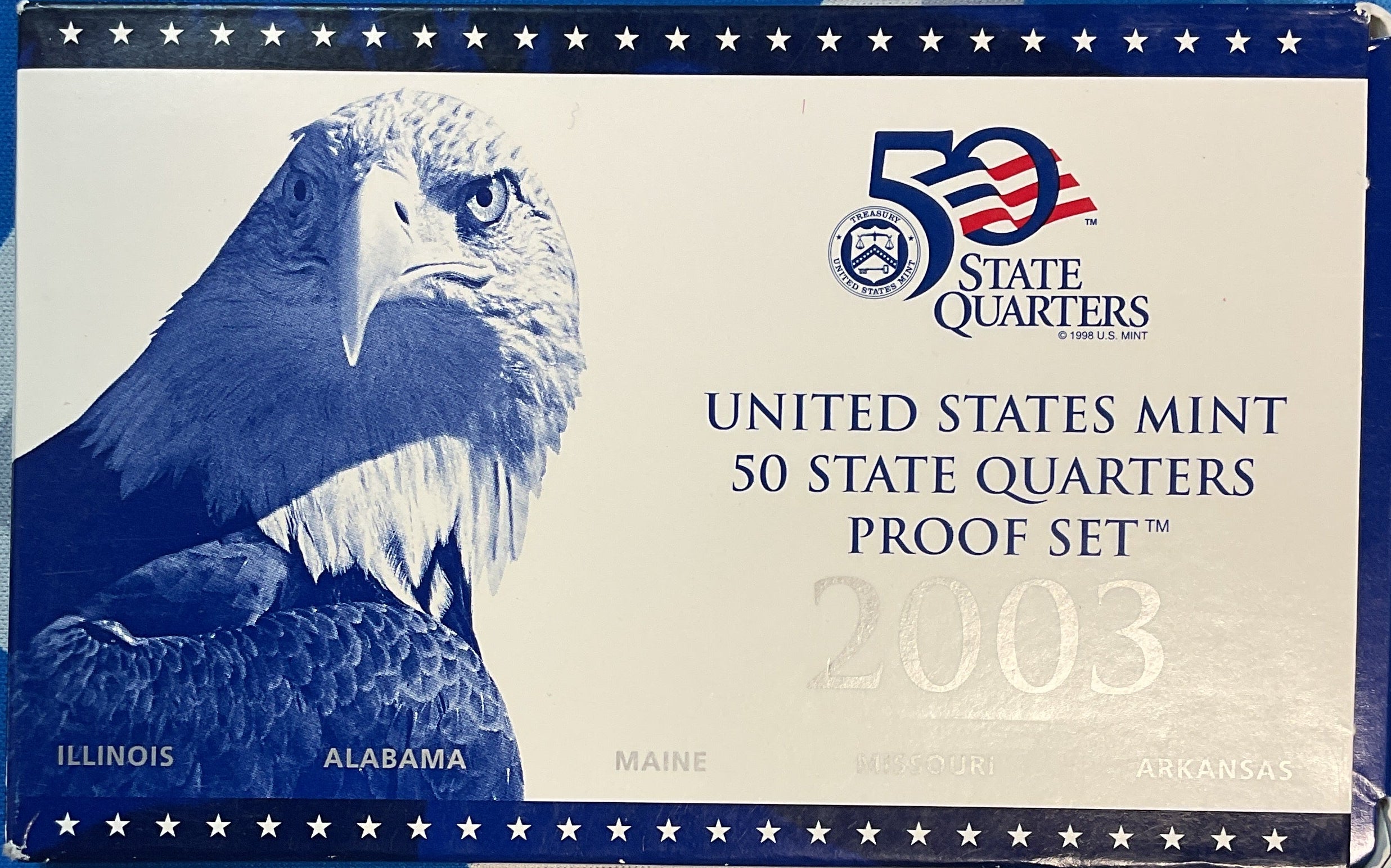 2003 U.S. Mint 50 State Quarters Proof Set, in Original Government Packaging.