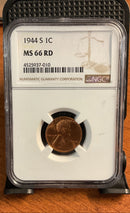Lincoln Cent, NGC MS-66 RD, 1944 S 1C, Store
