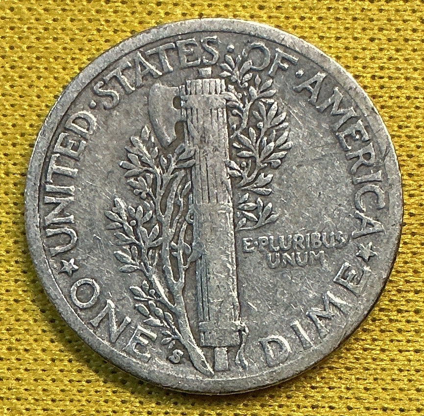 1936-S Mercury Dime, Very Good Circulated Coin, Store #DE0644