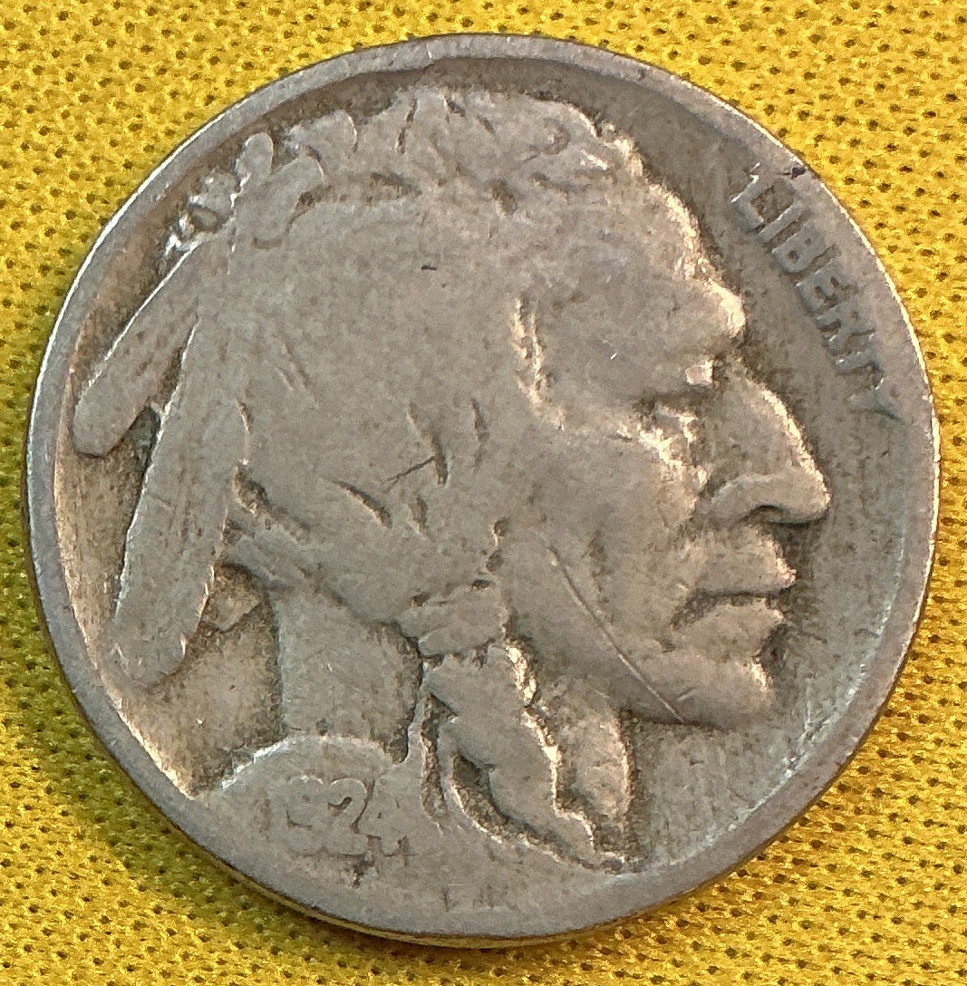 1924 Buffalo Nickel, Very Good Circulated Coin, Store #NL1041
