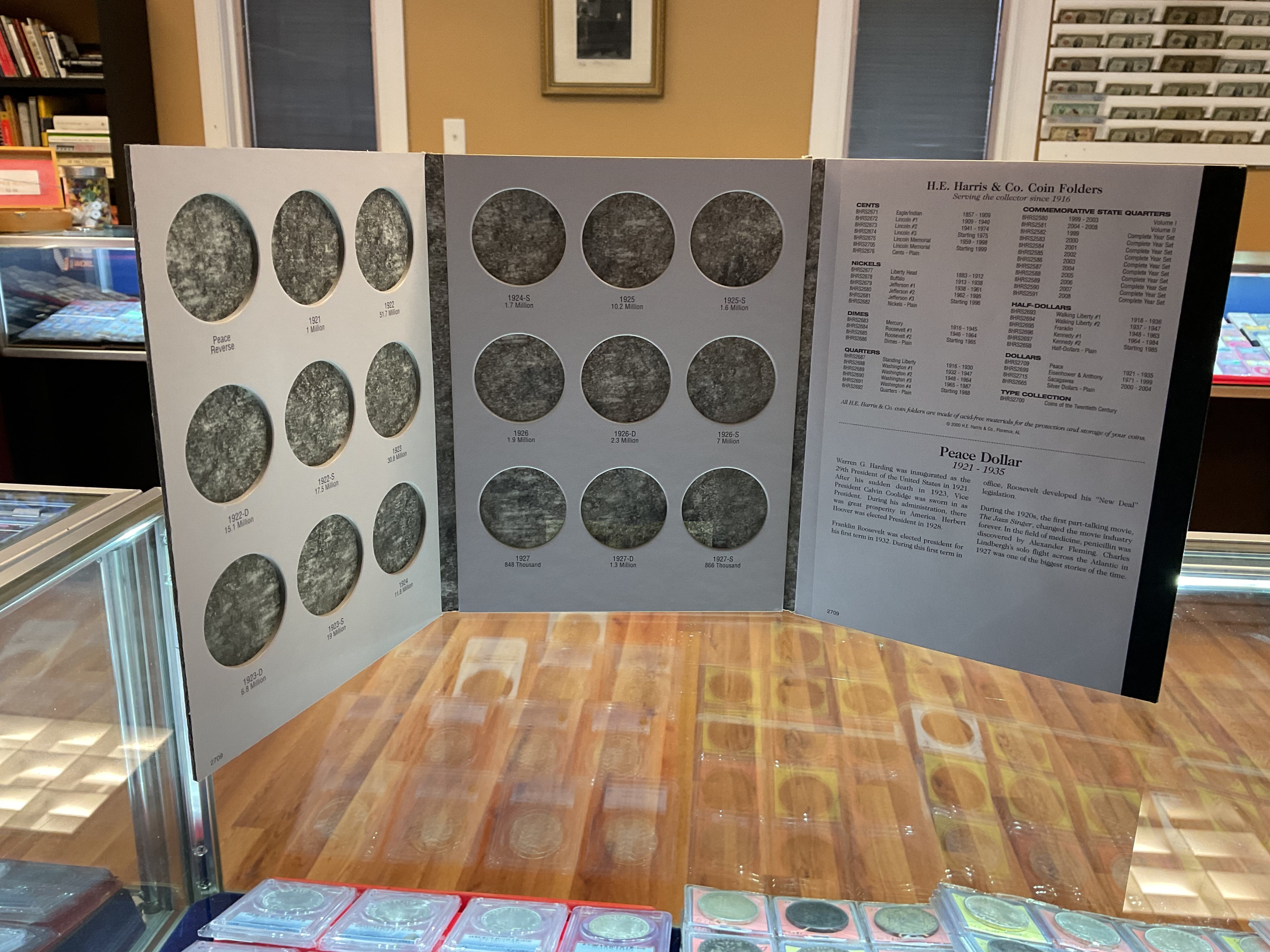 Peace Dollars, Harris Coin Folder, Collection 1921-1935
