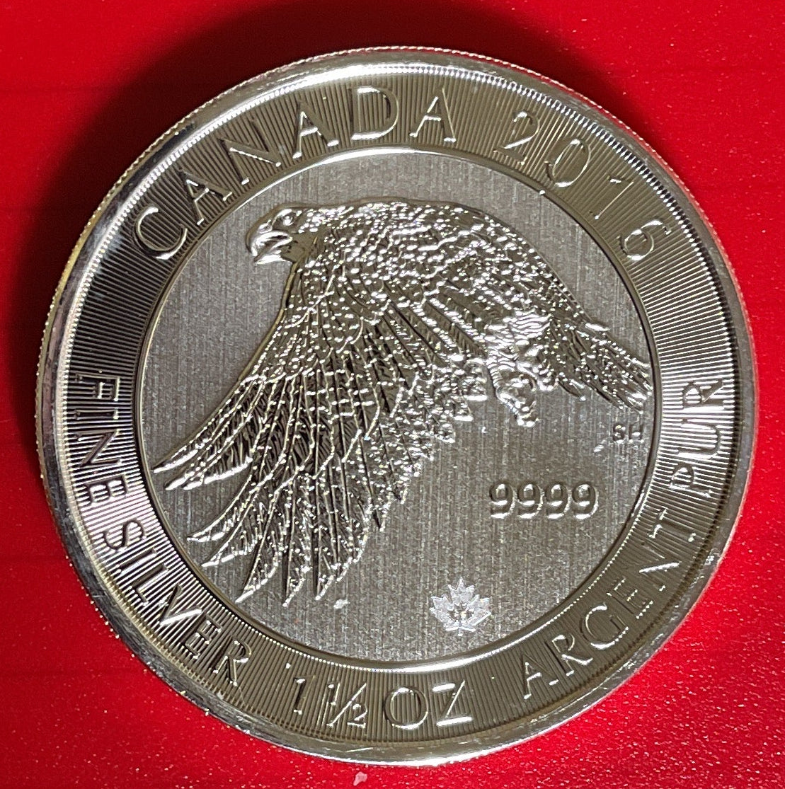 Elizabeth II Canada 8 Dollar Silver Round Bullion, 9999 silver, 1 1/2 Troy Ounce