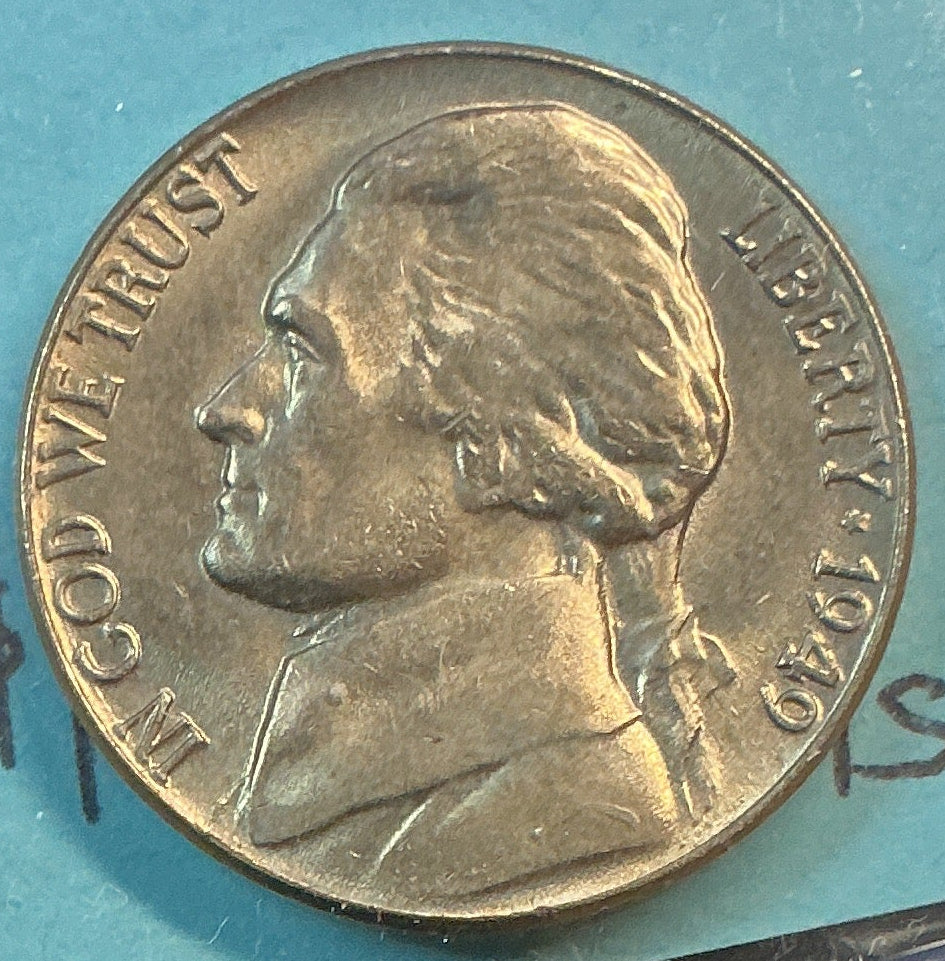 1949 Jefferson Nickel, Mint State Uncirculated coin, Store #NL1168