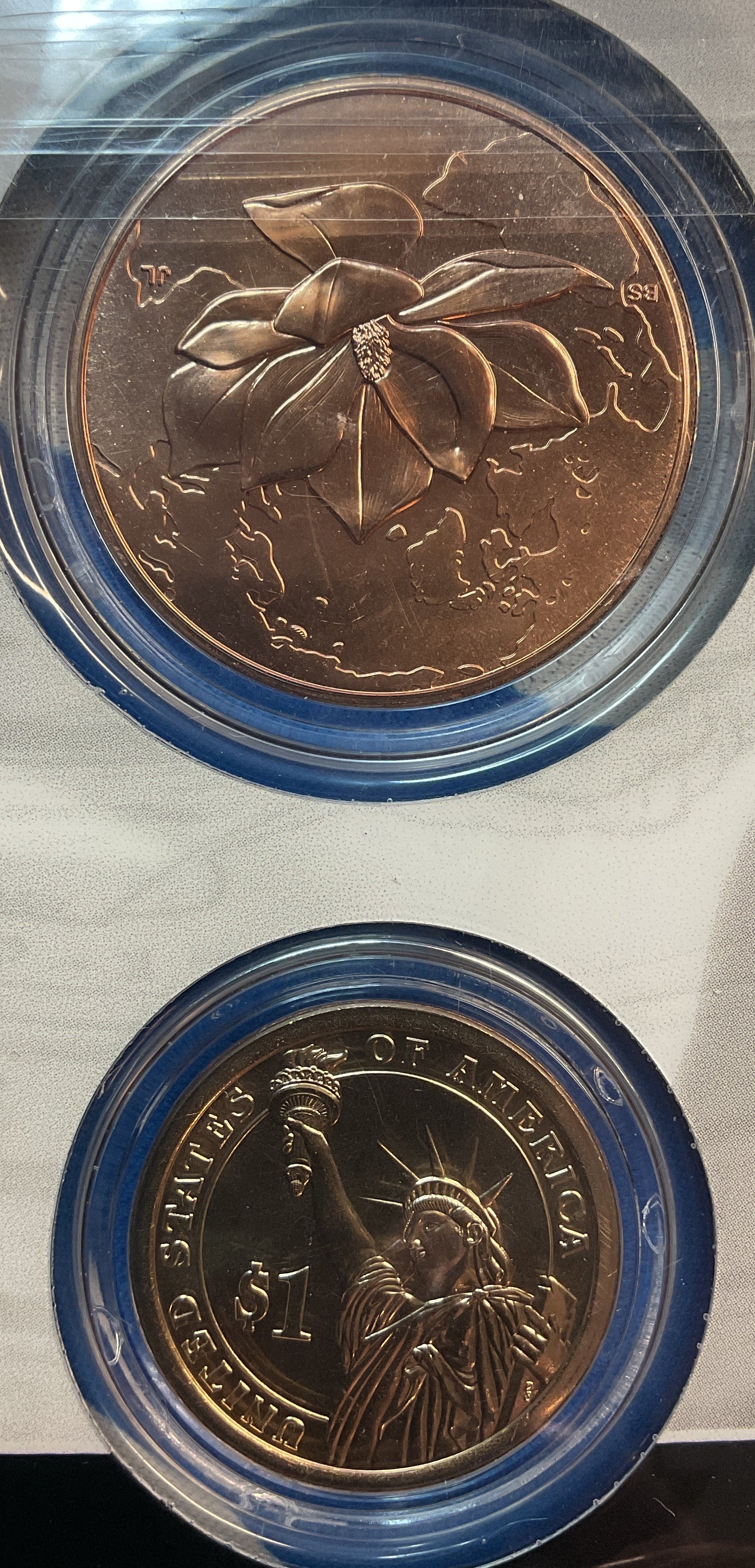 Presidential $1 Coin and First Spouse Medal Set. John F. Kennedy. Store # 12737
