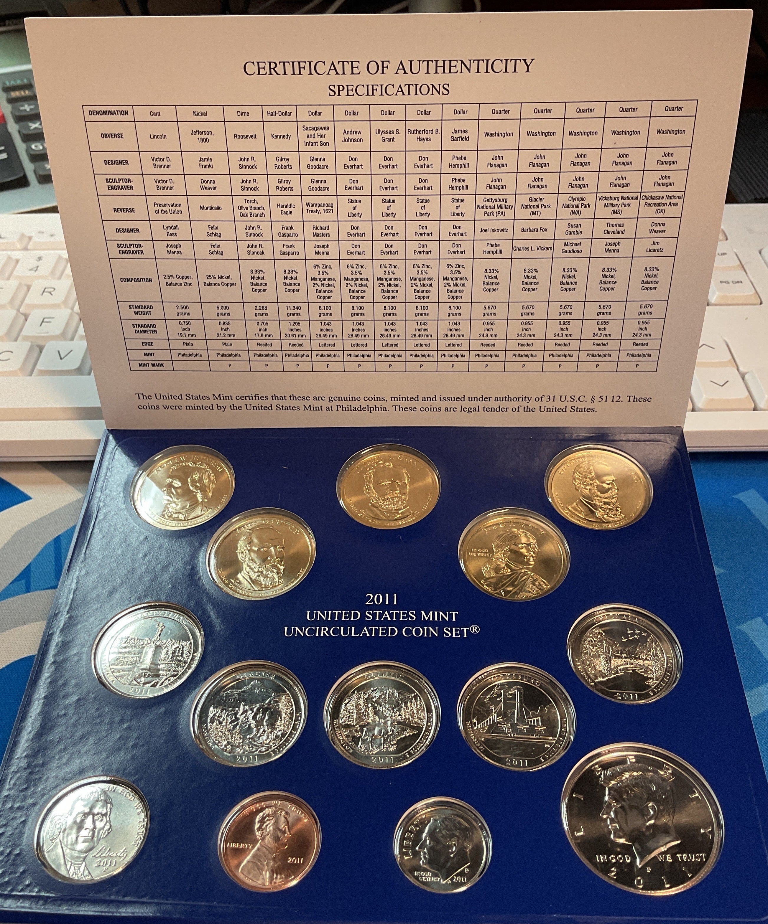 2011 United States Uncirculated 28-Coin Mint Set