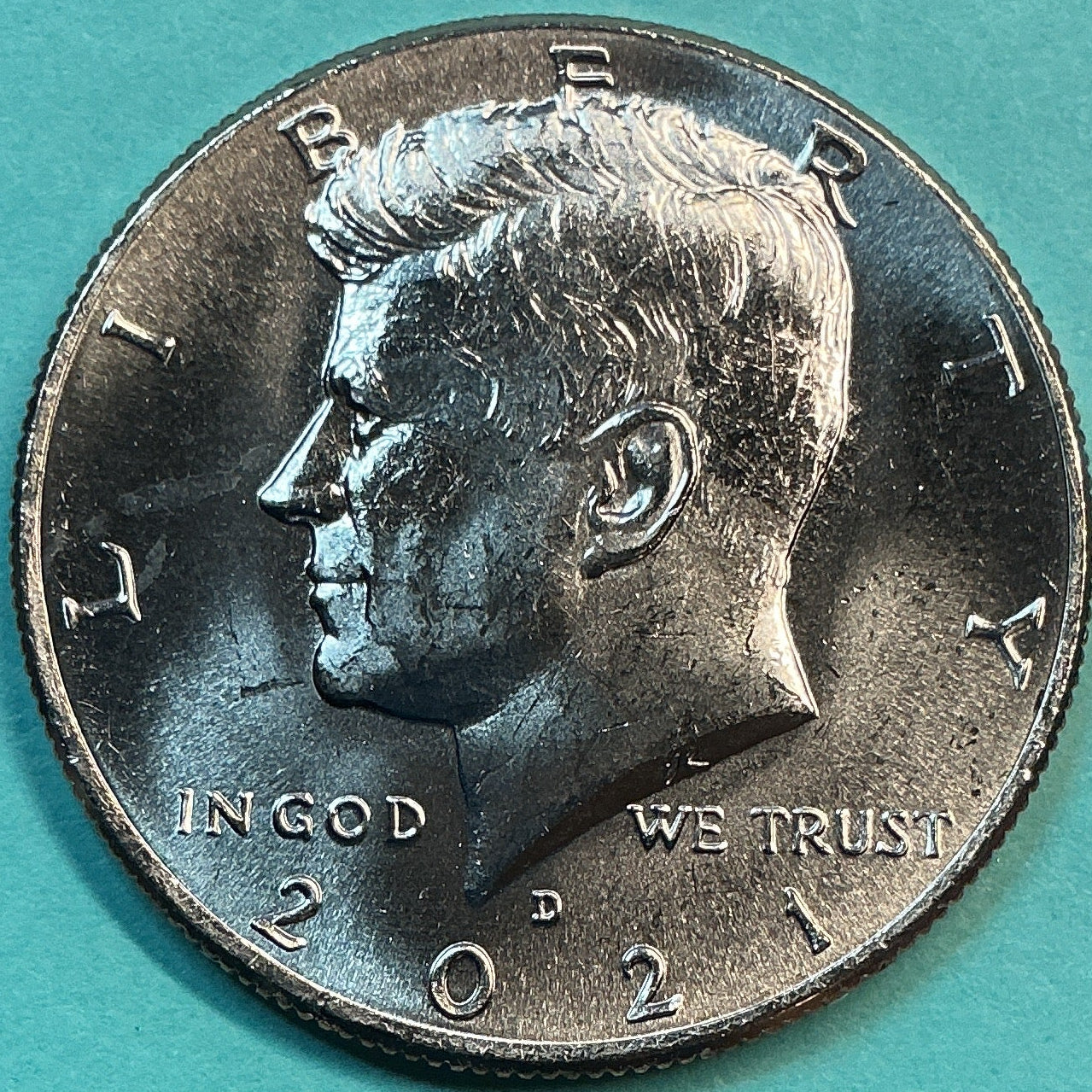 2021-D Kennedy Half Dollar. Modern Half. Gem UN-Circulated. Store #HR1821