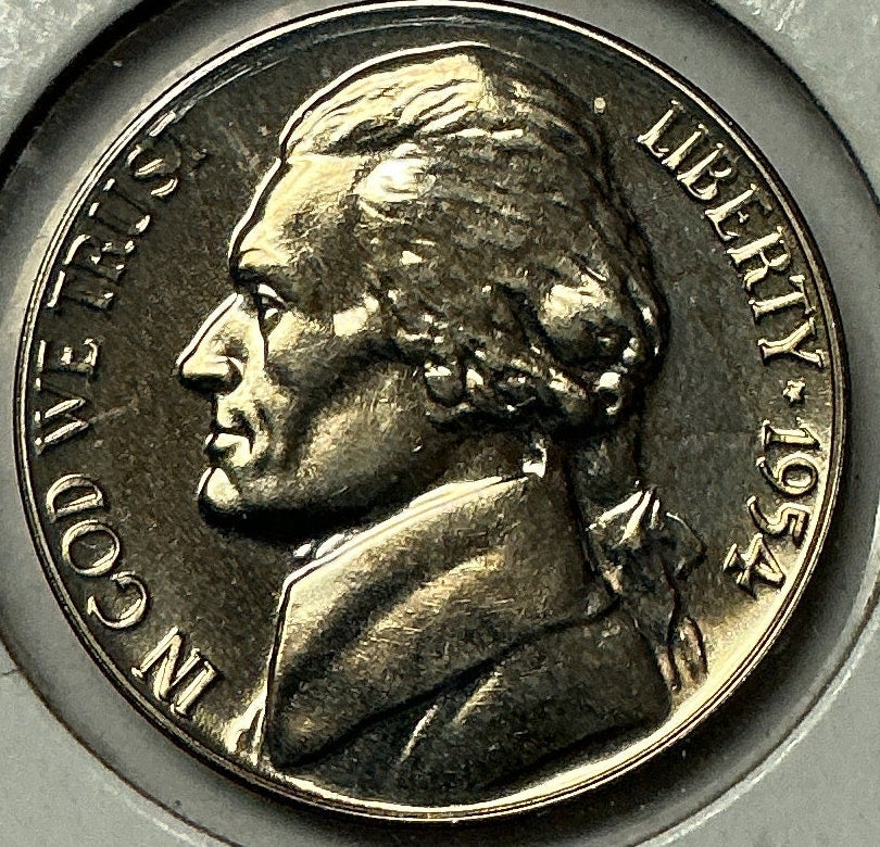 1954 Jefferson Nickel, Mint State Proof Uncirculated Coin, Store #NL675