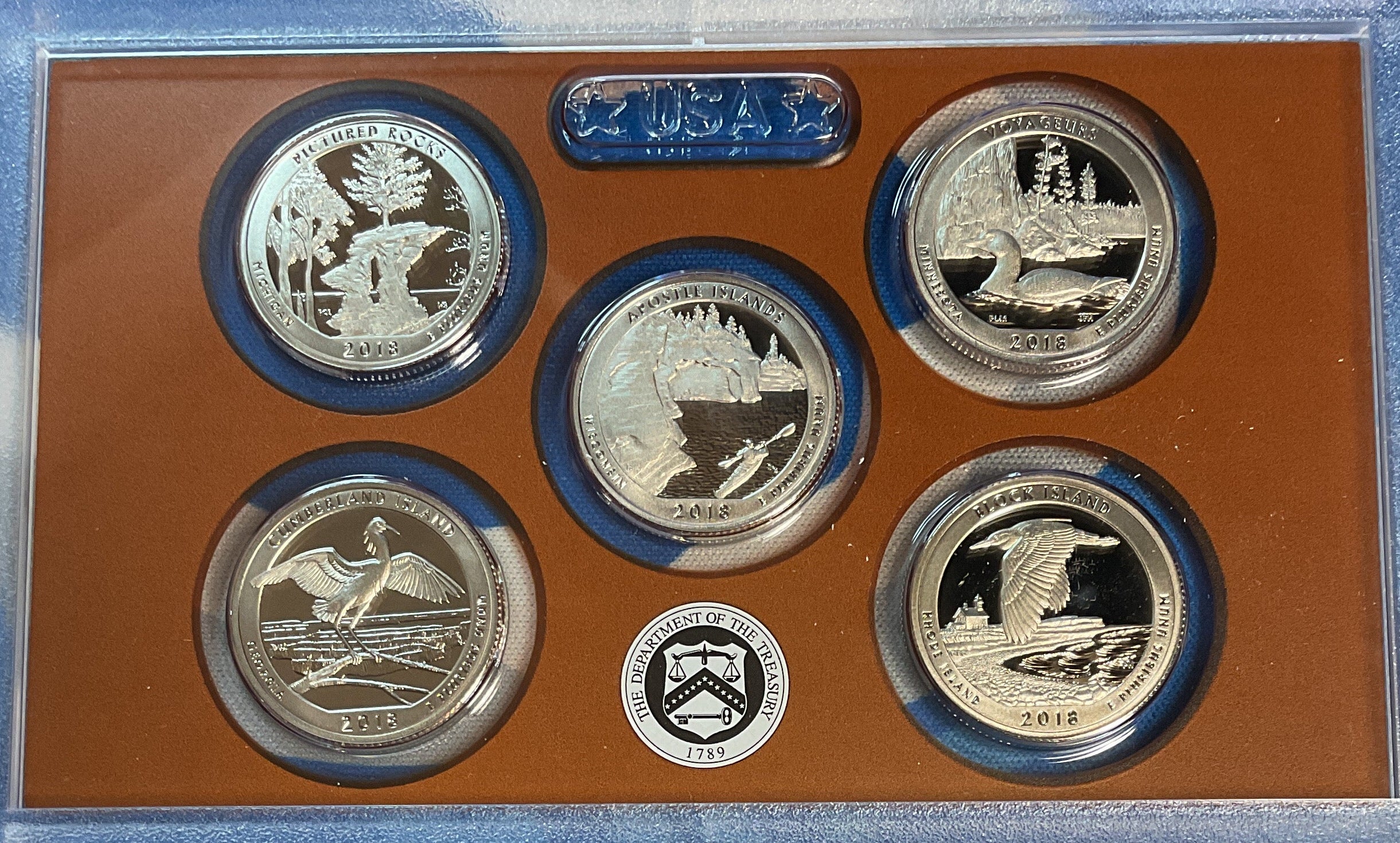 2018 U.S. Mint America the Beautiful Quarters Proof Set, in Original Government Packaging