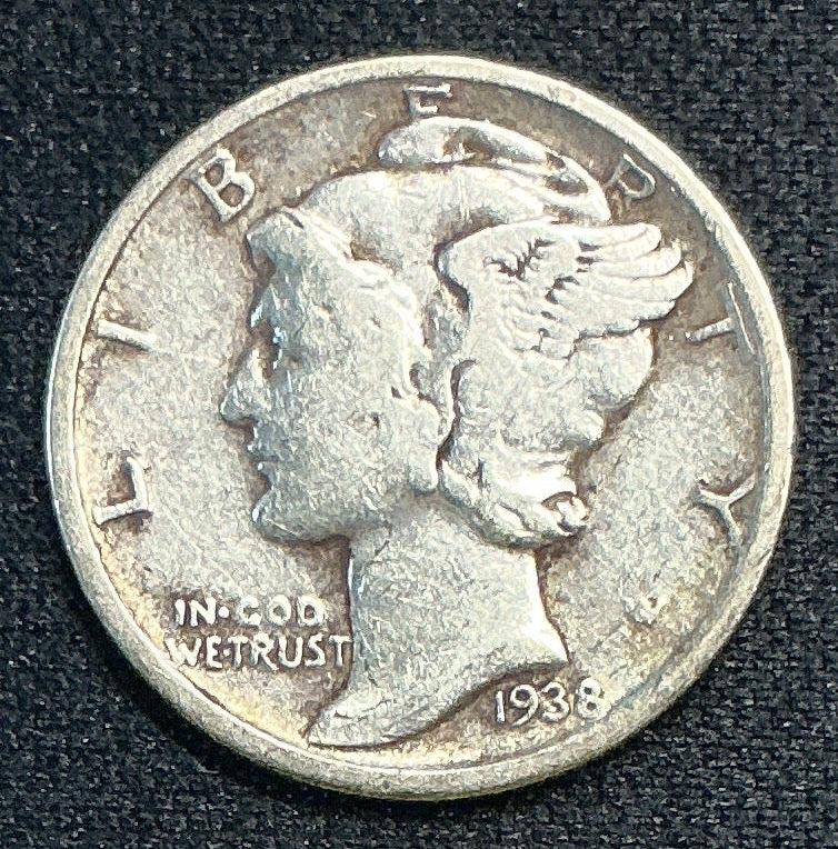 1937-S Mercury Dime, Fine Circulated Coin, Store #DE0655