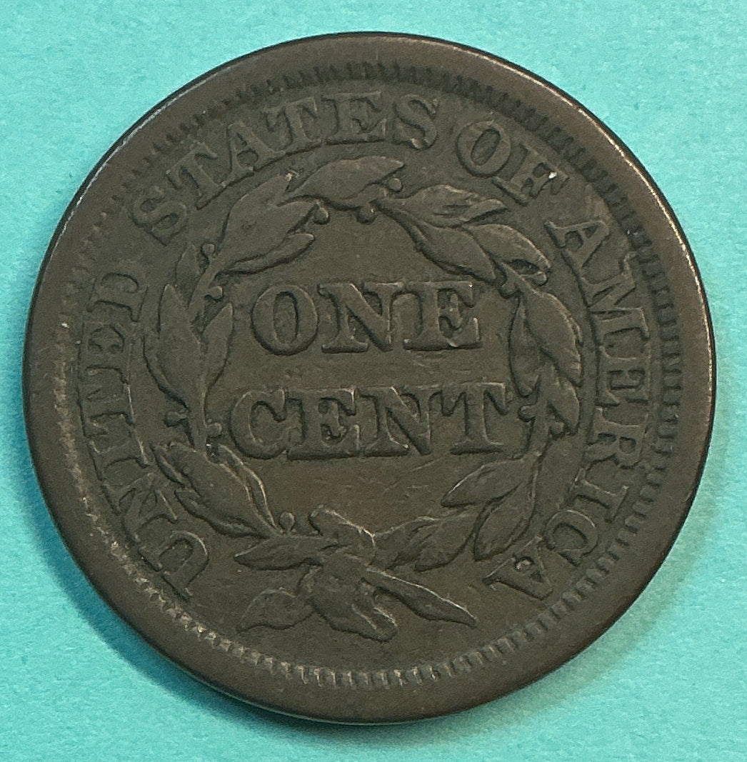 1848 Large Cent, Very Good+ Circulated Coin, Store #CT1266