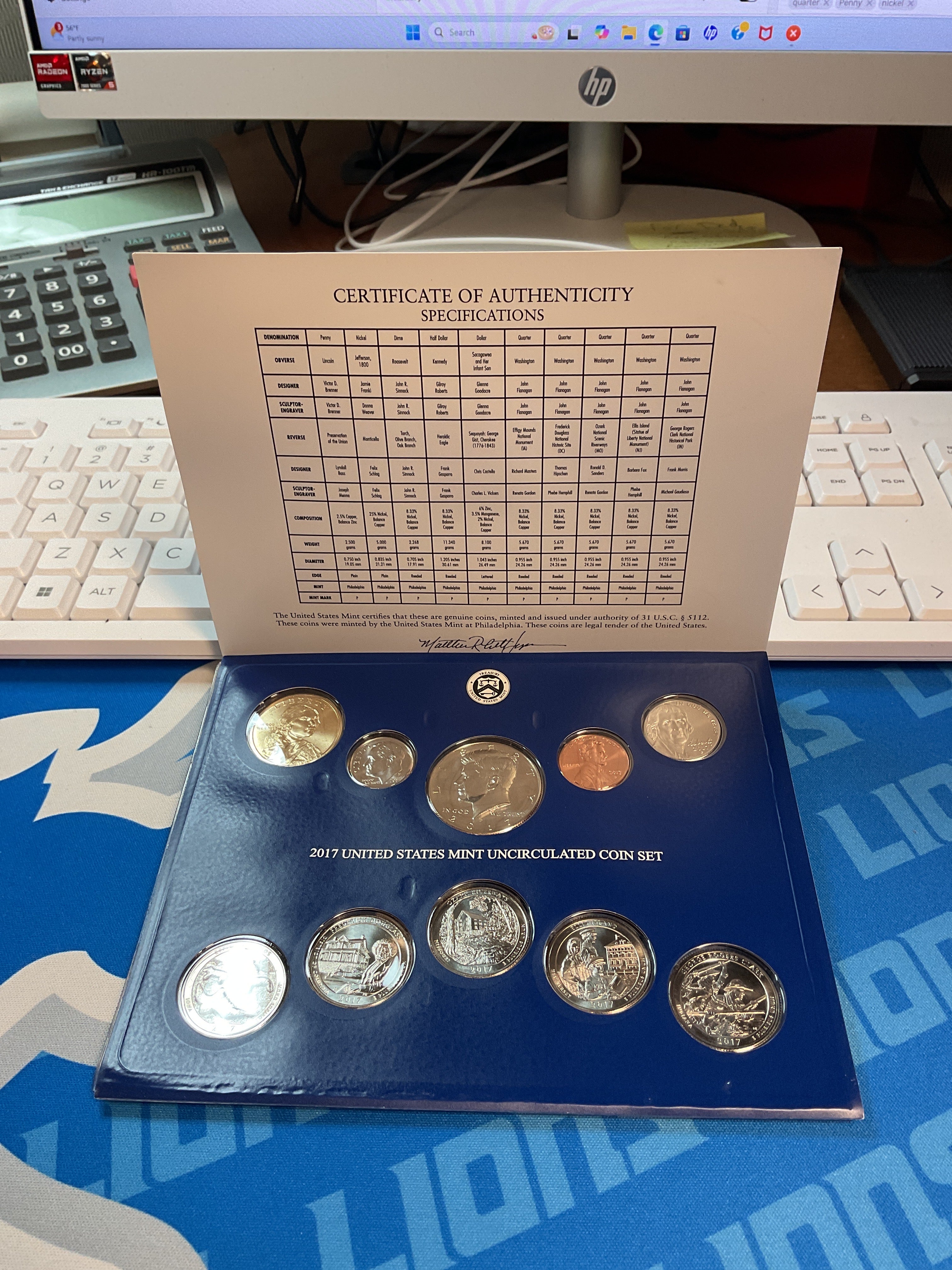 2017 United States Uncirculated 20-Coin Mint Set