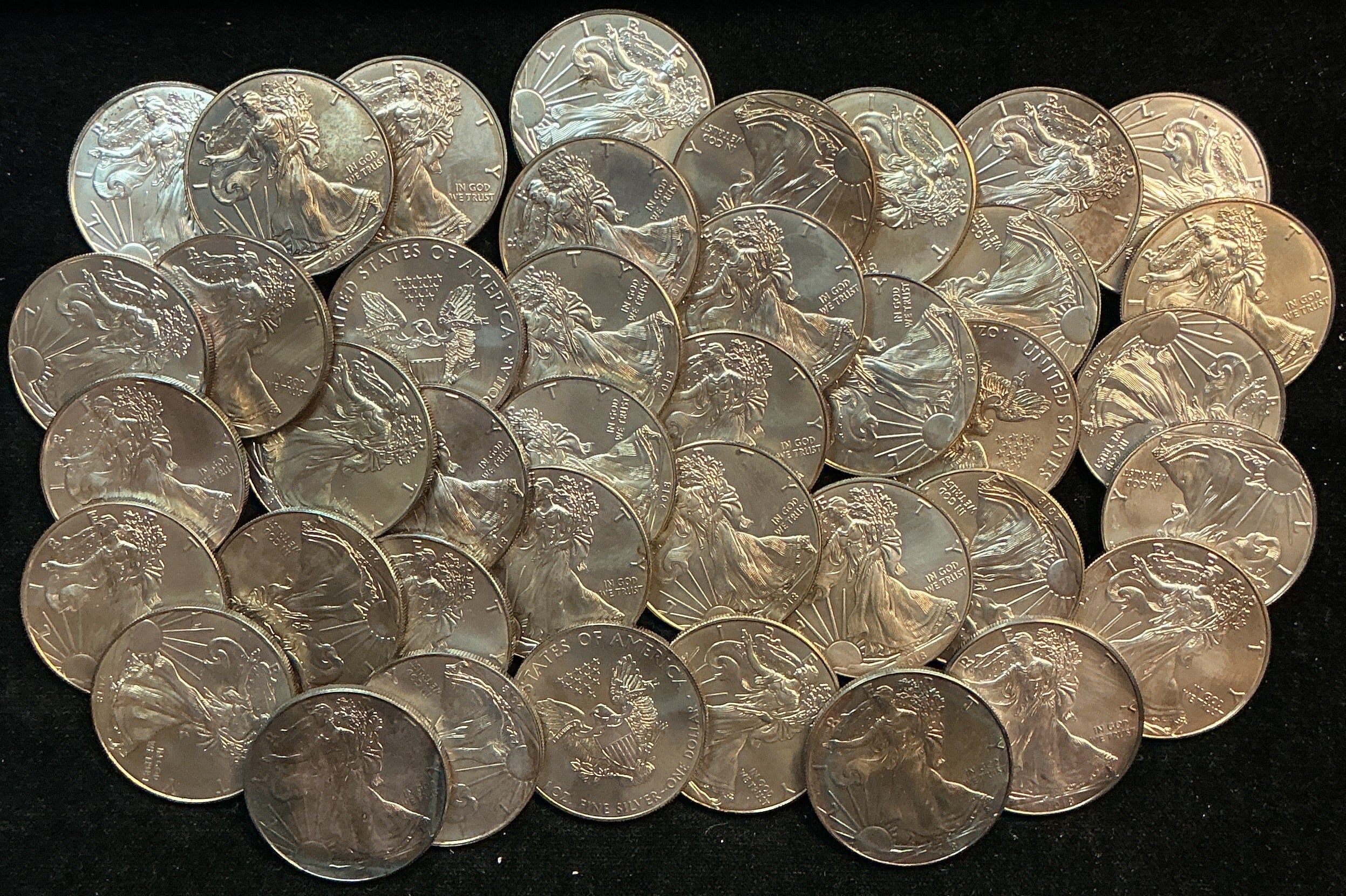 2018 TONED American Silver Eagle Rolls. Store #SR050