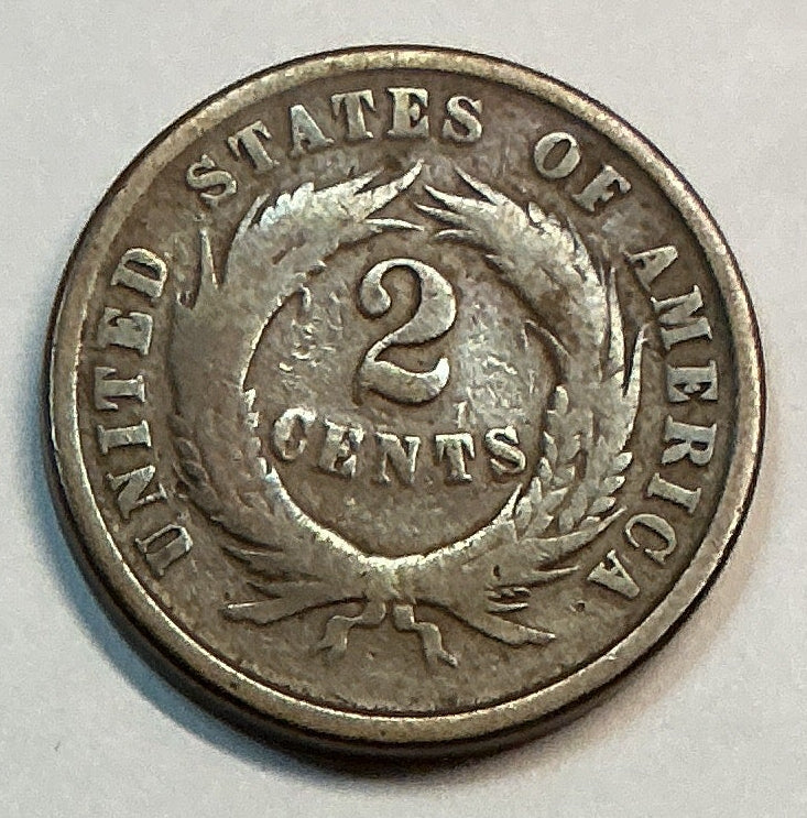 1864 Two-Cent Piece, Good Circulated Coin, Store #2C0004