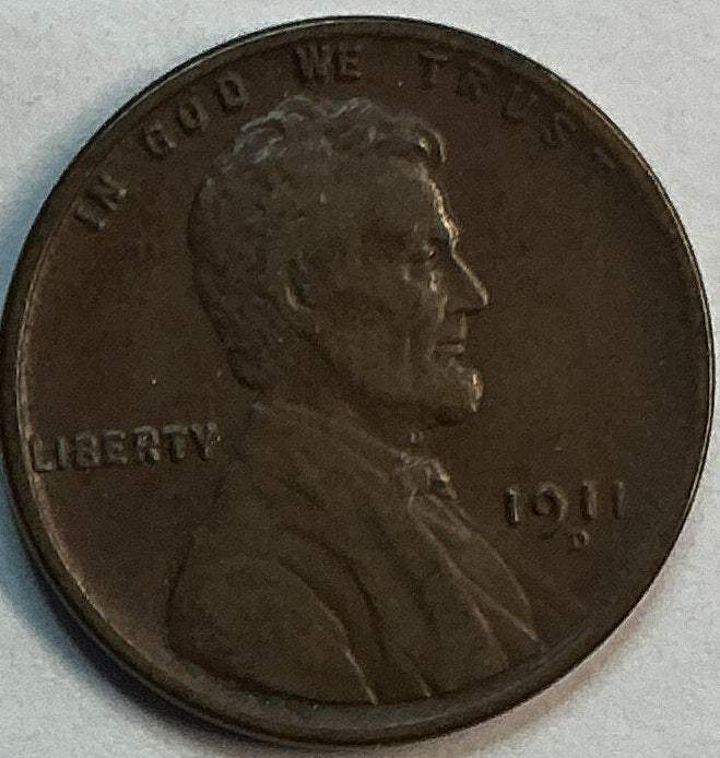 1911-D Lincoln Wheat Cent, Very Fine+ Circulated Coin, Store #CT1251