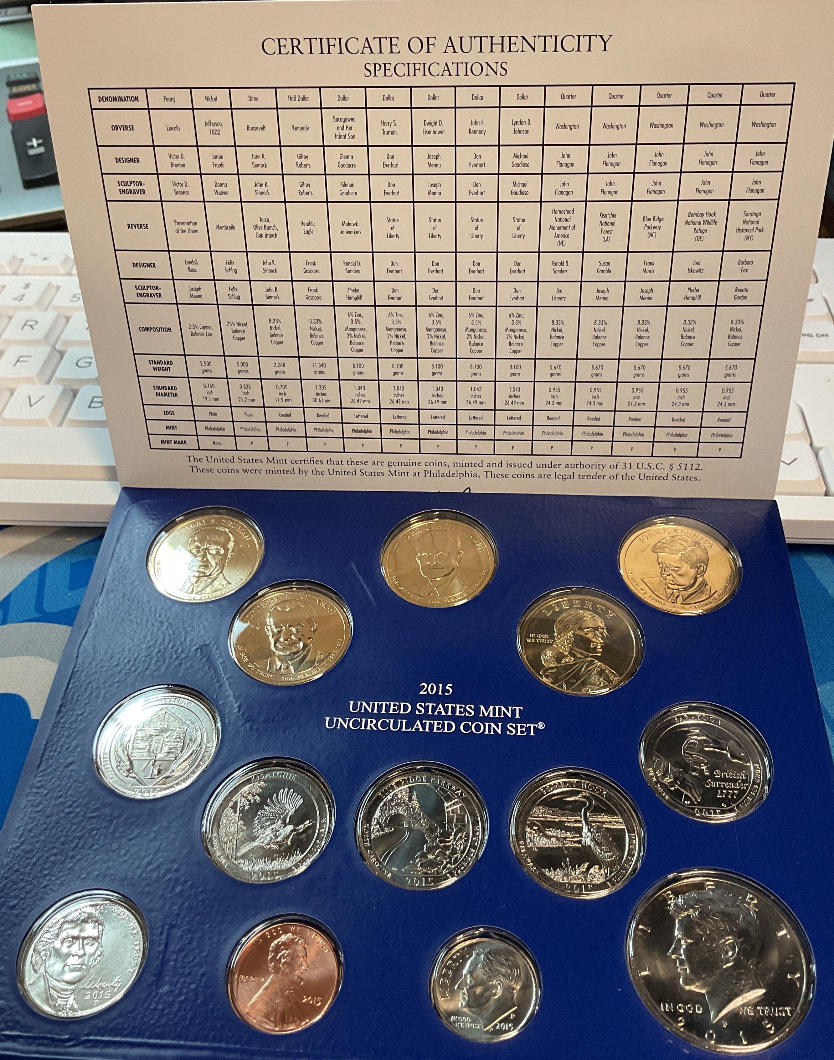 2015 United States Uncirculated 28-Coin Mint Set