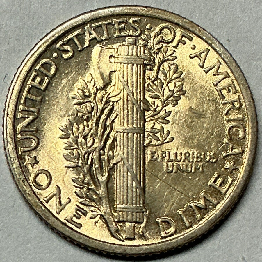 1916 Mercury Dime, Mint State Uncirculated Coin, Store #DE0960
