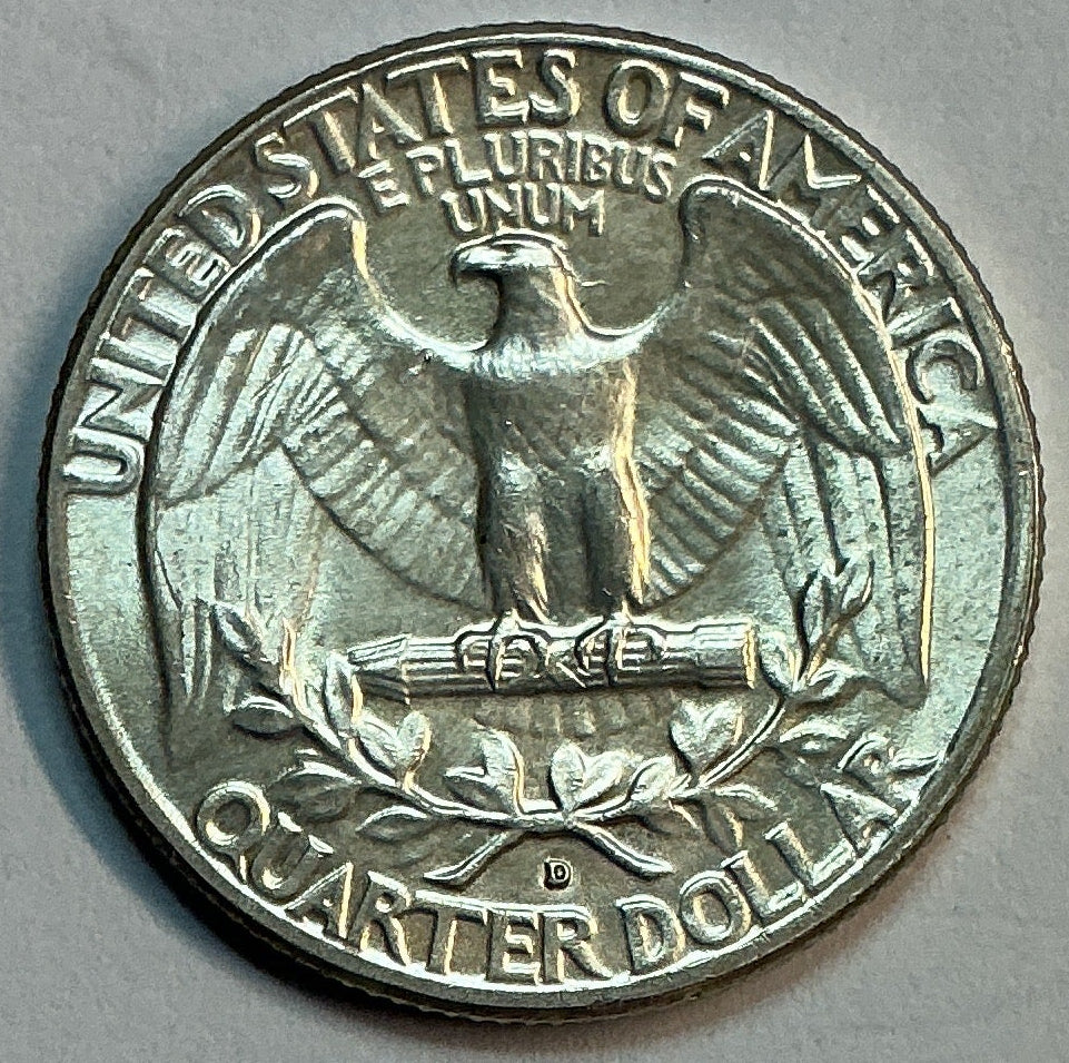 1962-D Silver Washington Quarter, Uncirculated Coin., Store #QR1789