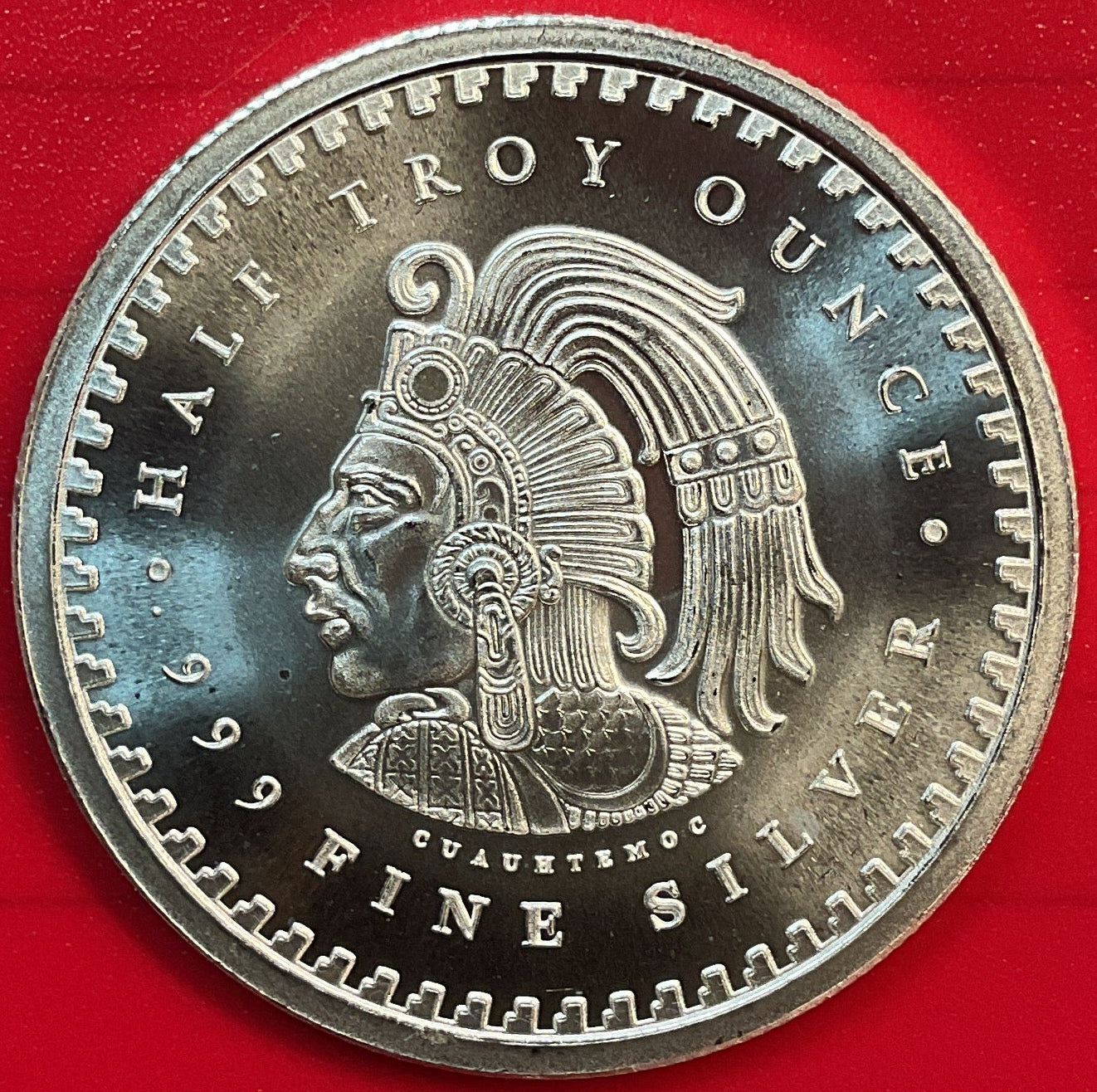 .999 silver, 1/2 Troy Ounce, Aztec Calendar Silver Round, Store #SR023