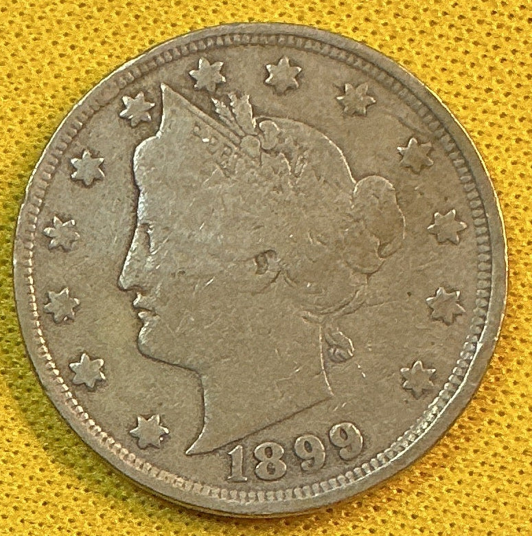 1899 Liberty Nickel, Very Good Circulated Coin., Store Sale #NL879