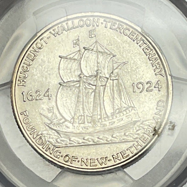 1924 Huguenot Silver Commemorative Half Dollar, PCGS MS64, #GEC0070