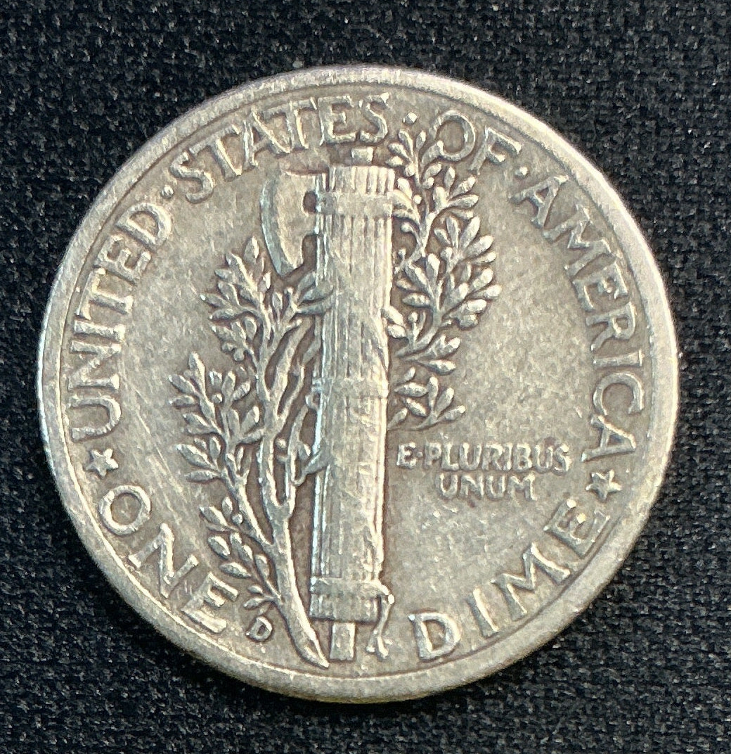 1939-D Mercury Dime, About Uncirculated Coin, Store #DE0667