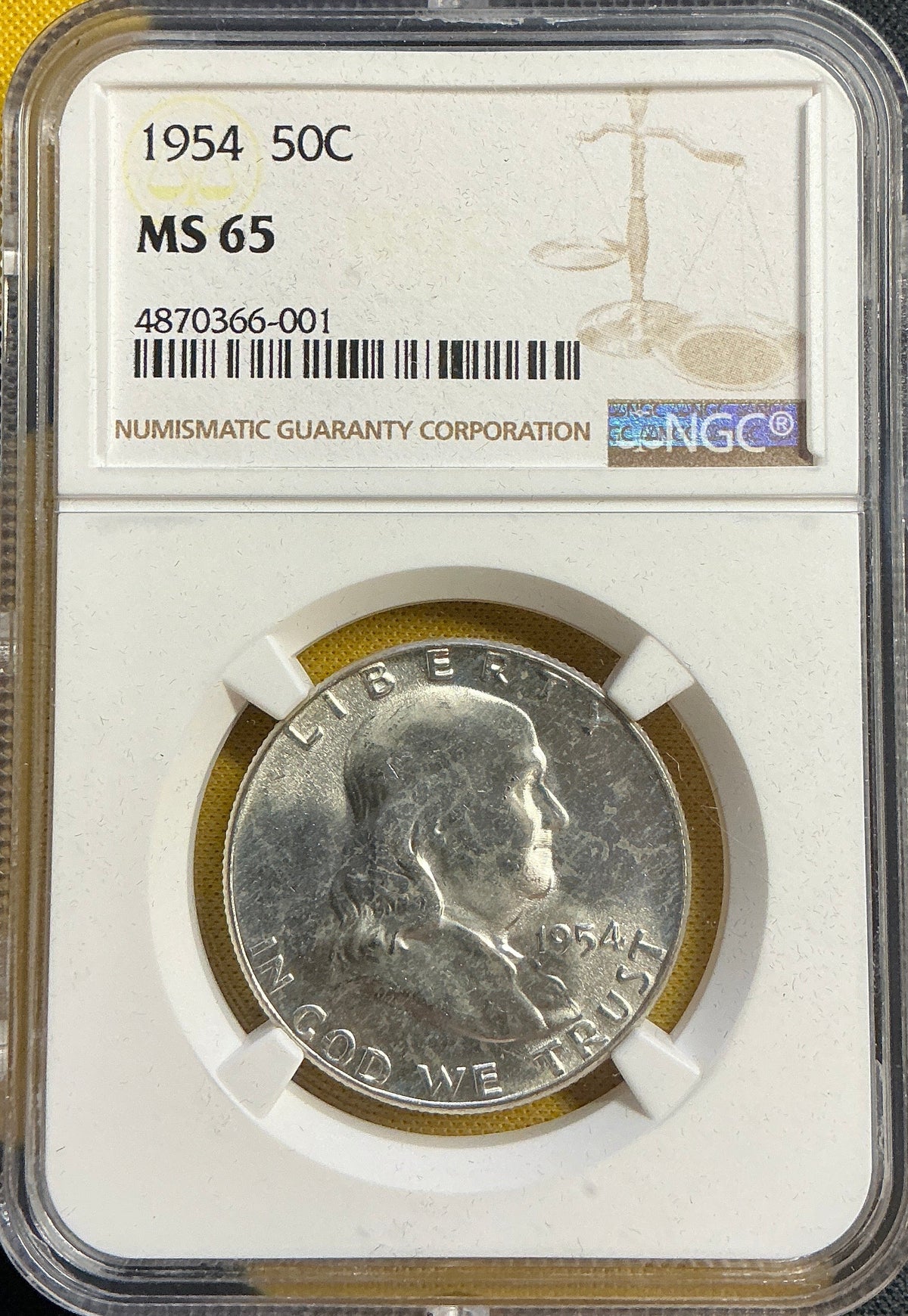 1954 Franklin Half Dollar, NGC MS 65, Store #HR2105