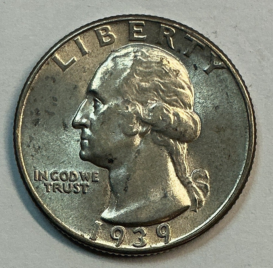 1939 Washington Silver Quarter, Affordable Collectible Coins. Large Store Sale #QR1935