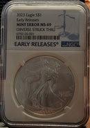 .999 Silver, 1 Troy Ounce, 2023 (W) American Silver Eagle, NGC MS-69, Store