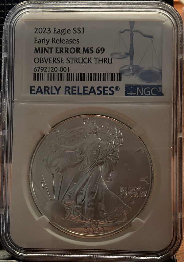 .999 Silver, 1 Troy Ounce, 2023 (W) American Silver Eagle, NGC MS-69, Store #AE0273