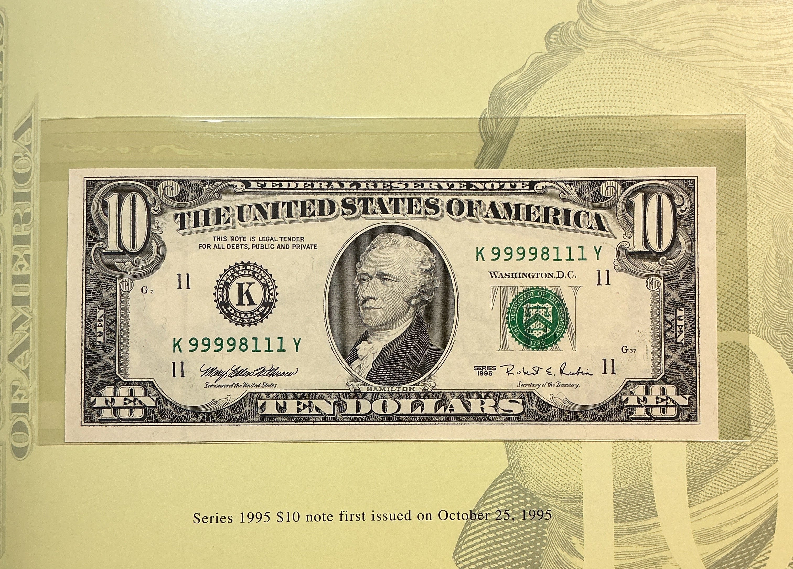 1995, 1999 Premium Federal Reserve Set Series 1995 & 1999, BEP, #FRN011