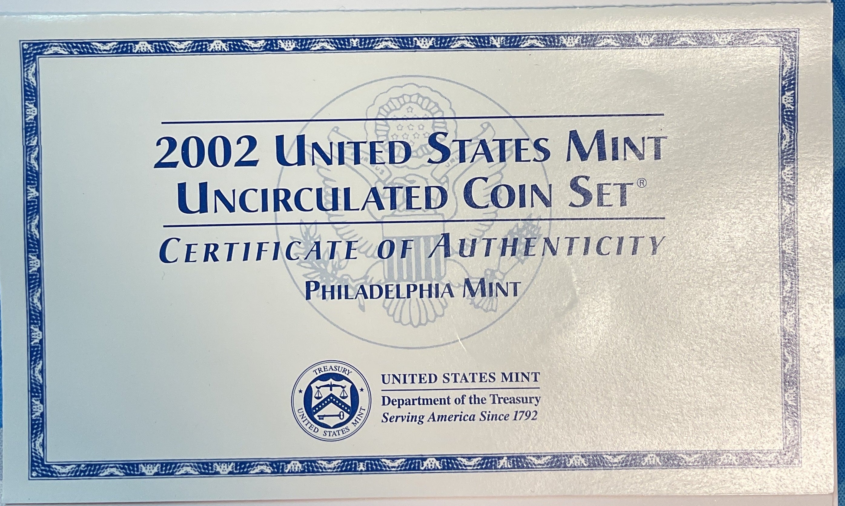 2002 United States Uncirculated 20-Coin Mint Set