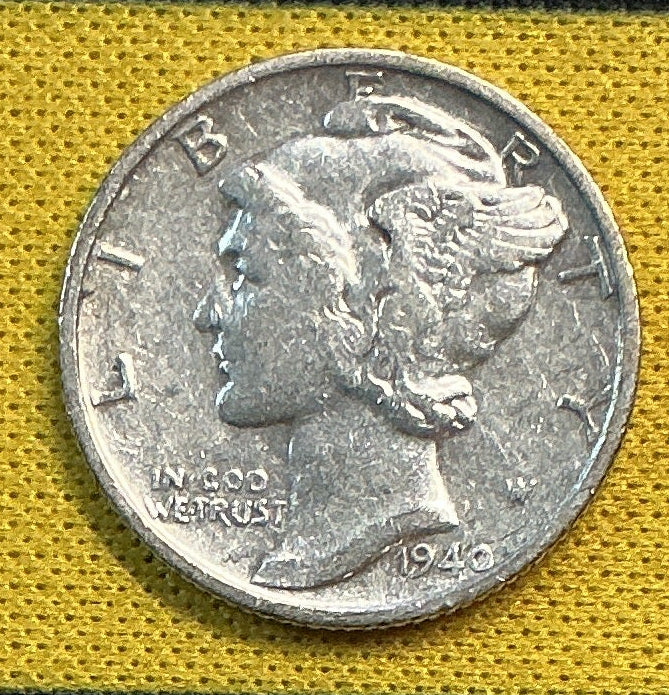 1940-S Mercury Dime, Mint State Uncirculated Coin, Store #DE0683