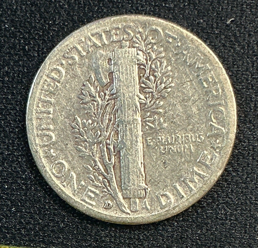 1941-D Mercury Dime, Very Good Circulated Coin, Store #DE0679