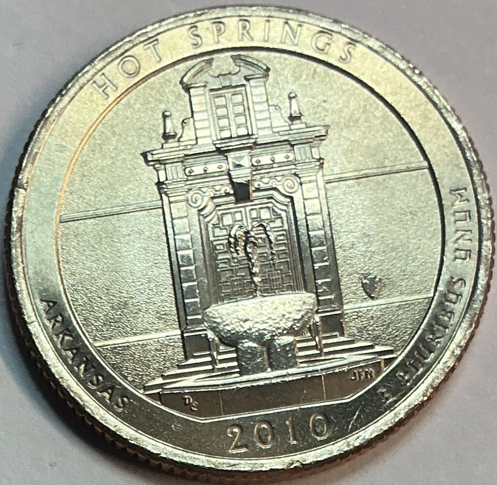 2010-P Brillant Uncirculated Hot Springs National Park, Arkansas Washington Quarter