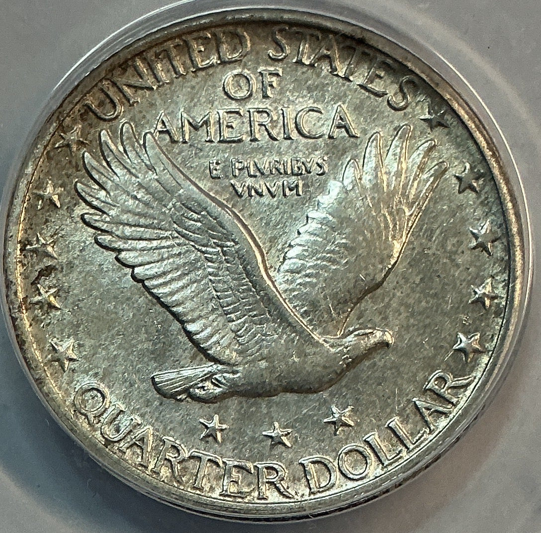 1918-D Standing Liberty Quarter, *Scratched, Cleaned* ANACS EF-45, Store #QR1607