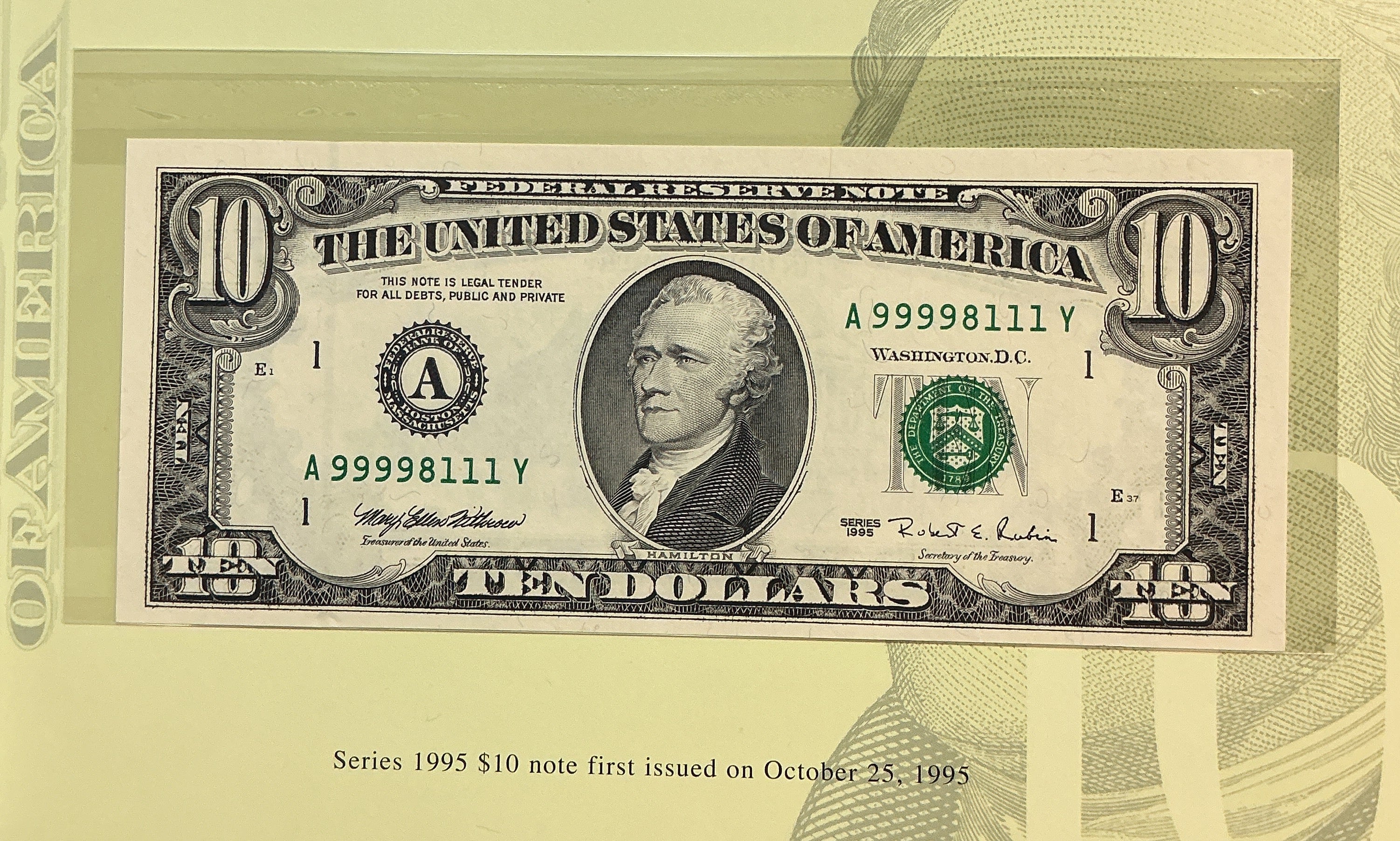 1995, 1999 Premium Federal Reserve Set Series 1995 & 1999, BEP, #FRN011