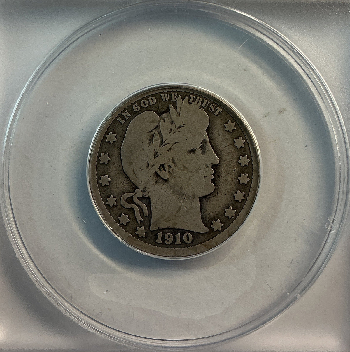 1910-D Barber Quarter, ANACS Good 6. Store #QR1483