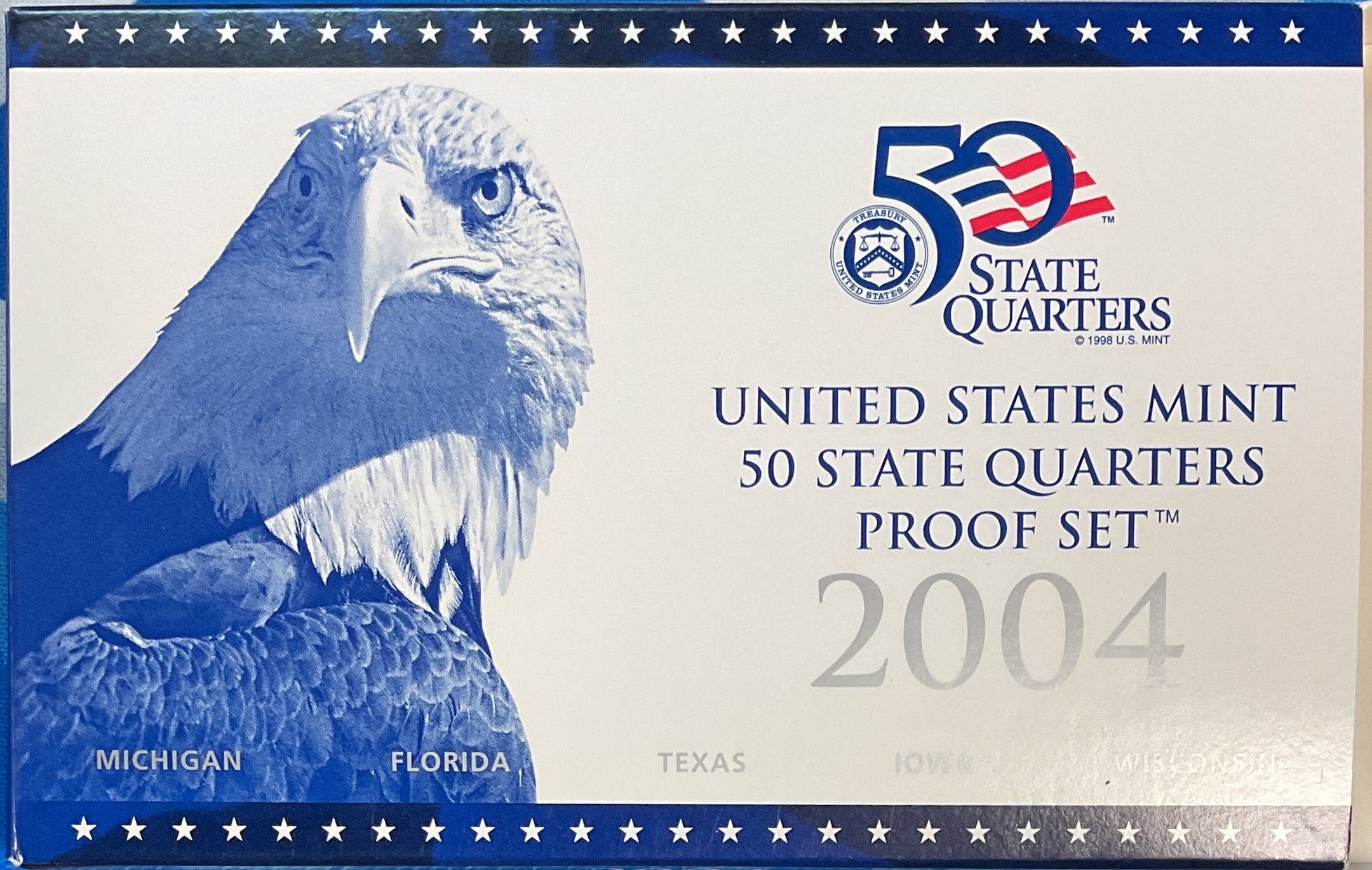 2004 U.S. Mint 50 State Quarters Proof Set, in Original Government Packaging.