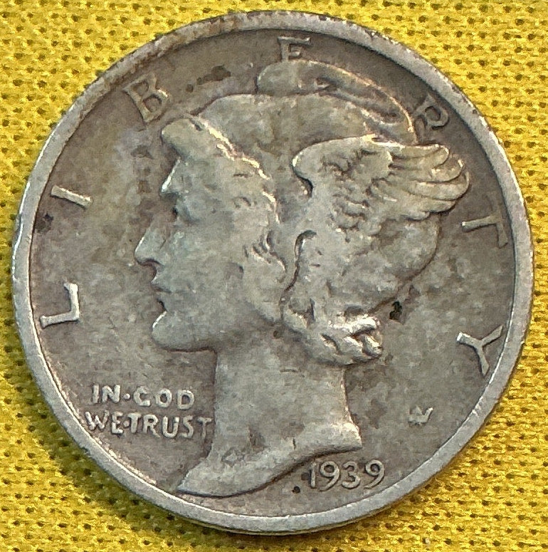 1939-S Mercury Dime, About Uncirculated Coin, Store #DE0670
