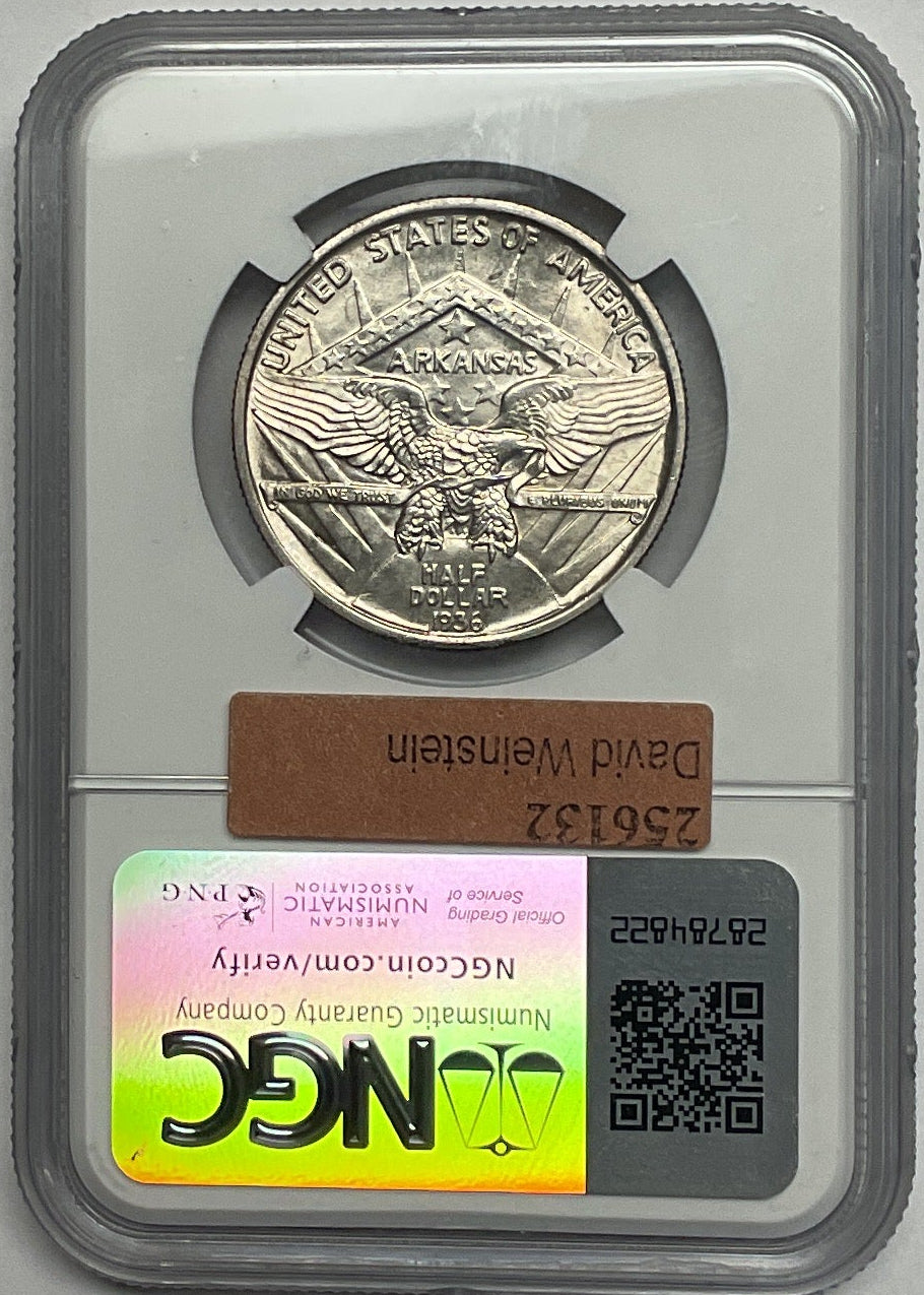 1936 Robinson Silver Commemorative Half Dollar, NGC MS 64, #GEC0071