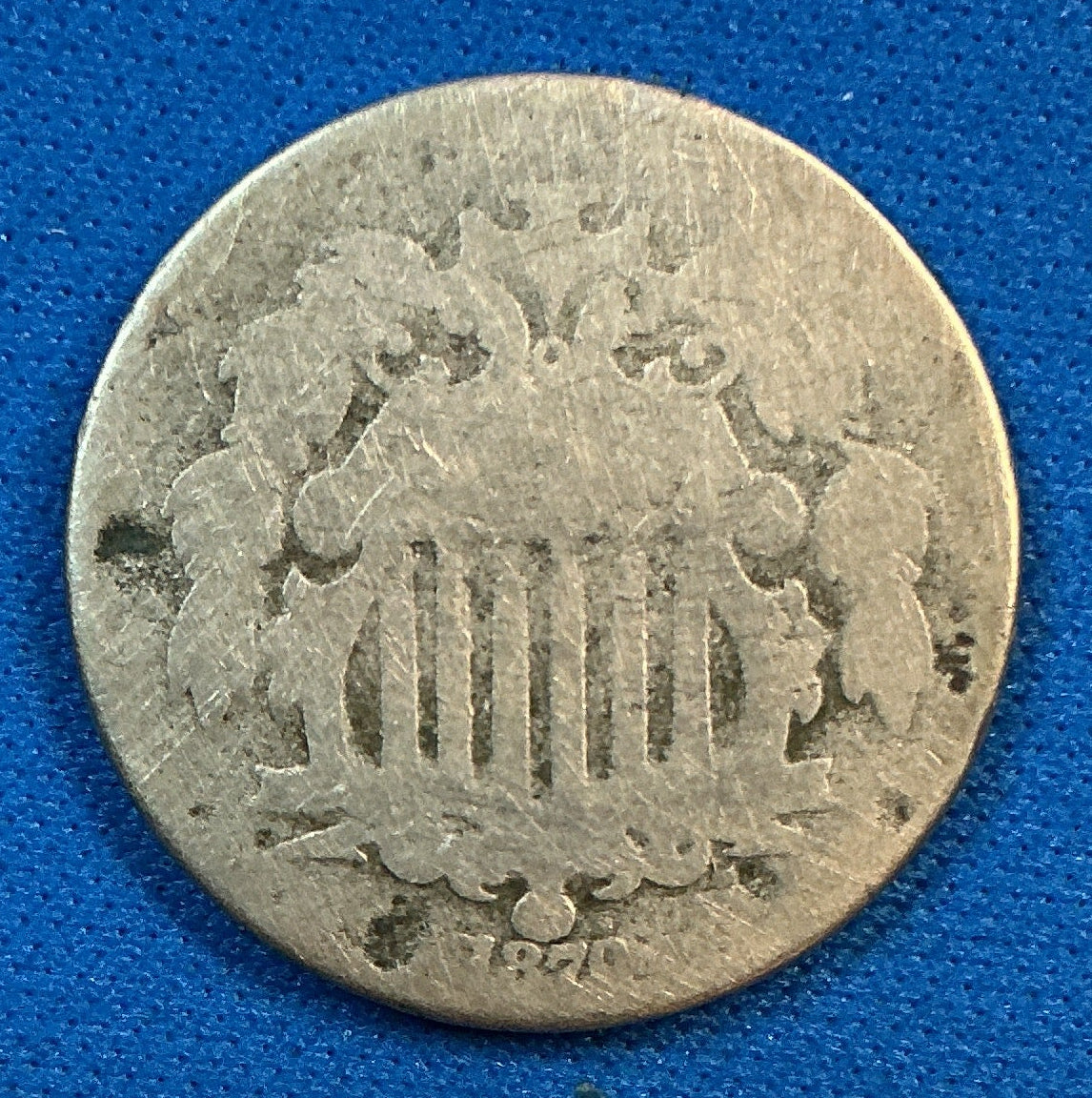 1870 Shield Nickel, Good Circulated Detail Coin, Store #NL0122